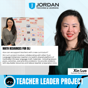 Math Resources for DLI (Xin Luo): A representation of a collaborative online platform containing translated Chinese-language math materials, including lesson plans and practice problems for Dual Language Immersion