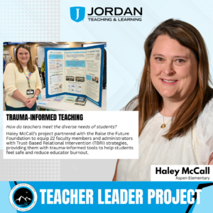Trauma-Informed Teaching (Haley McCall): An overview of the "Tools for Transformation" program, showcasing Trust-Based Relational Intervention (TBRI) strategies used to train faculty in supporting students with trauma