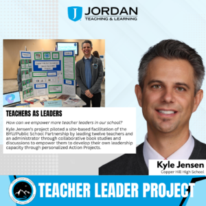 Teachers as Leaders (Kyle Jensen): A visual of a site-based leadership program where teachers engage in collaborative book studies and personalized action projects to expand their leadership capacity